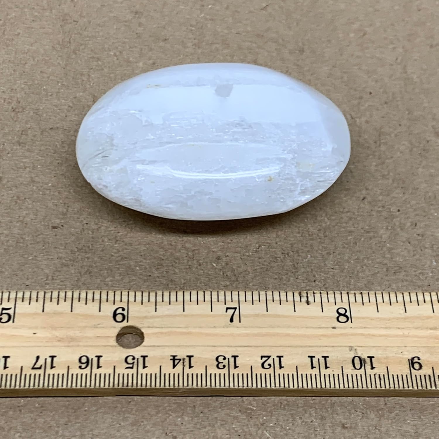 93g Natural Selenite Palm-Stone Crystal Pillow Shape