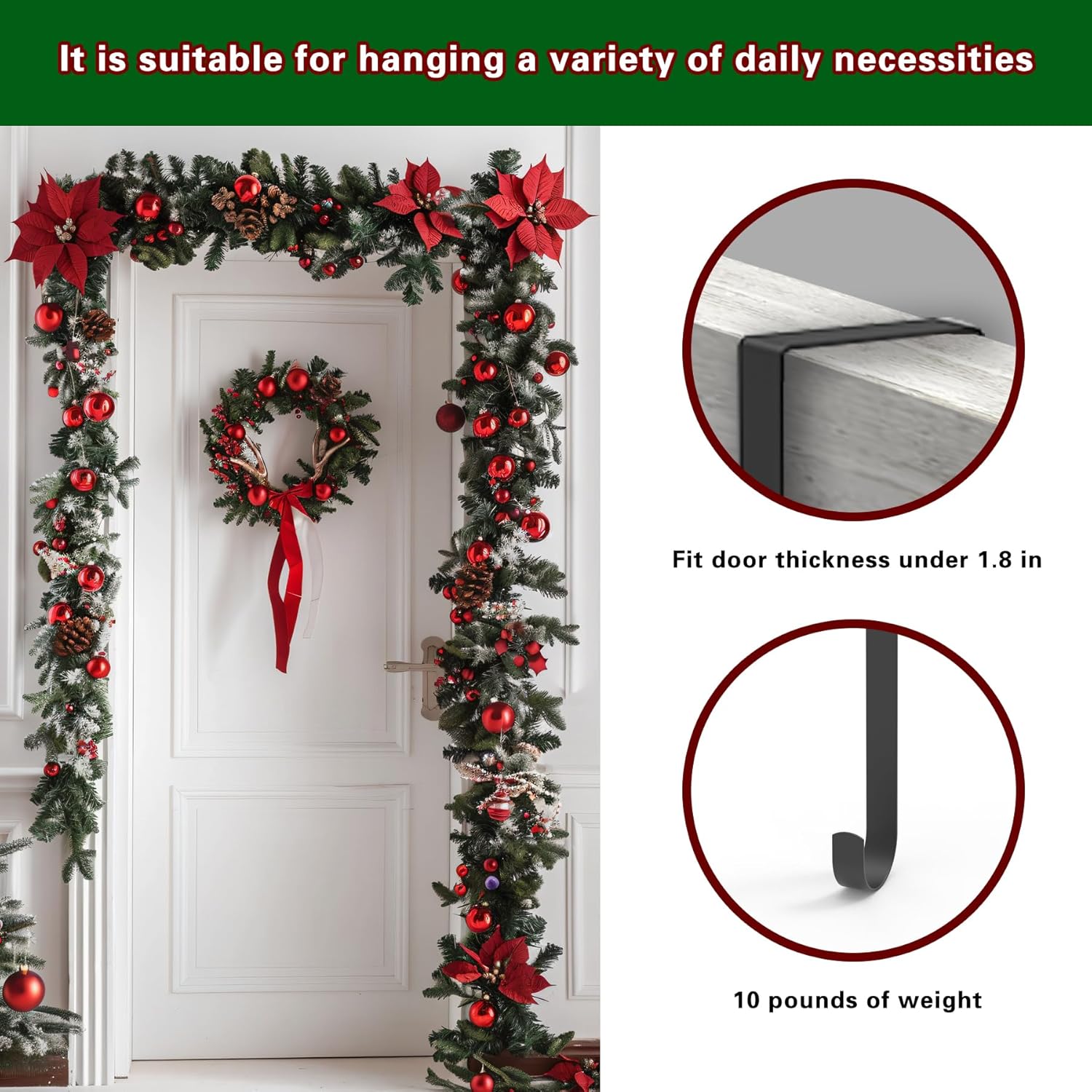 15 Inch Steel Wreath Hanger for Front Door 1