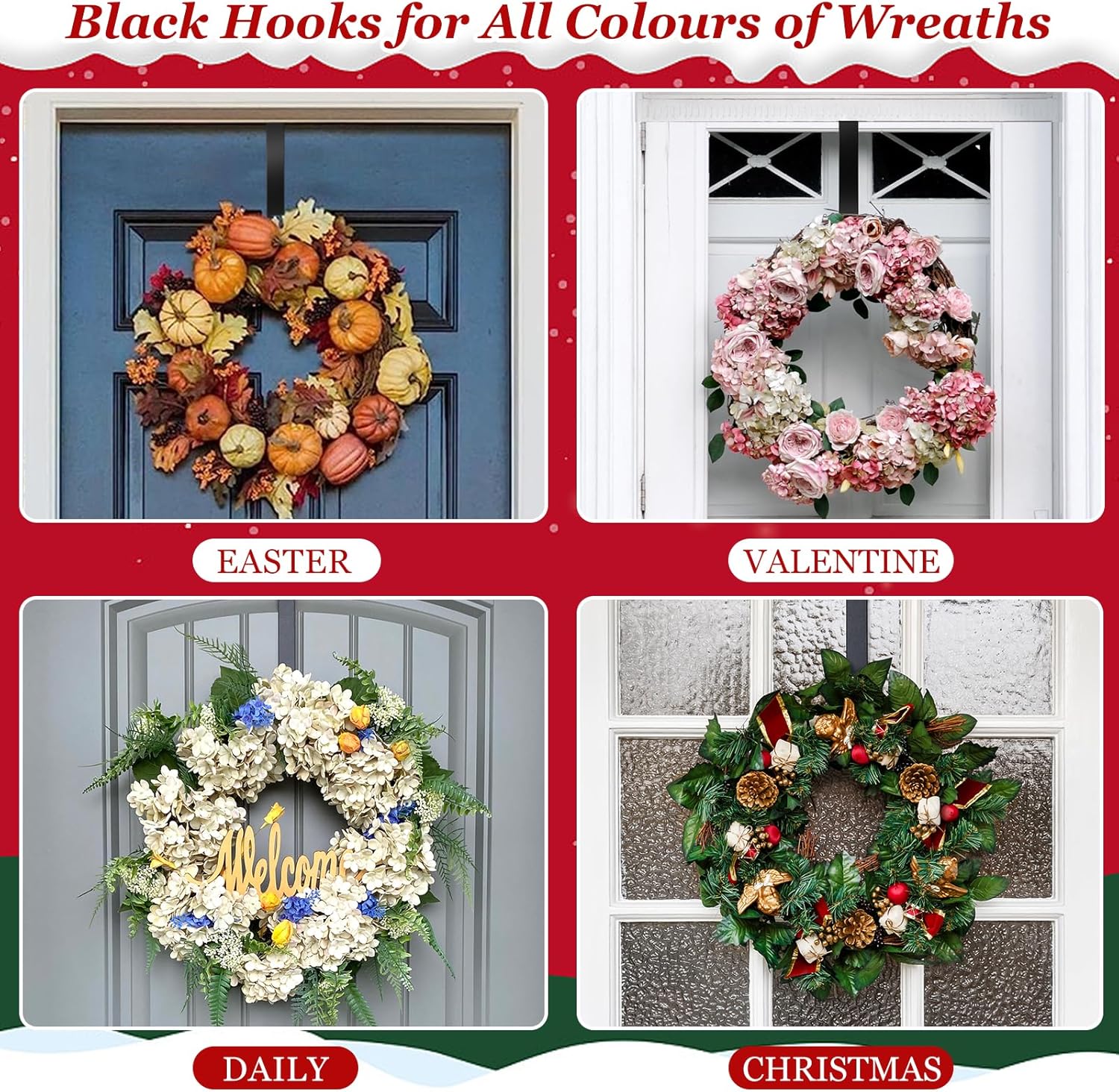 EverMerry 2 Pack 14 Inch Wreath Hangers