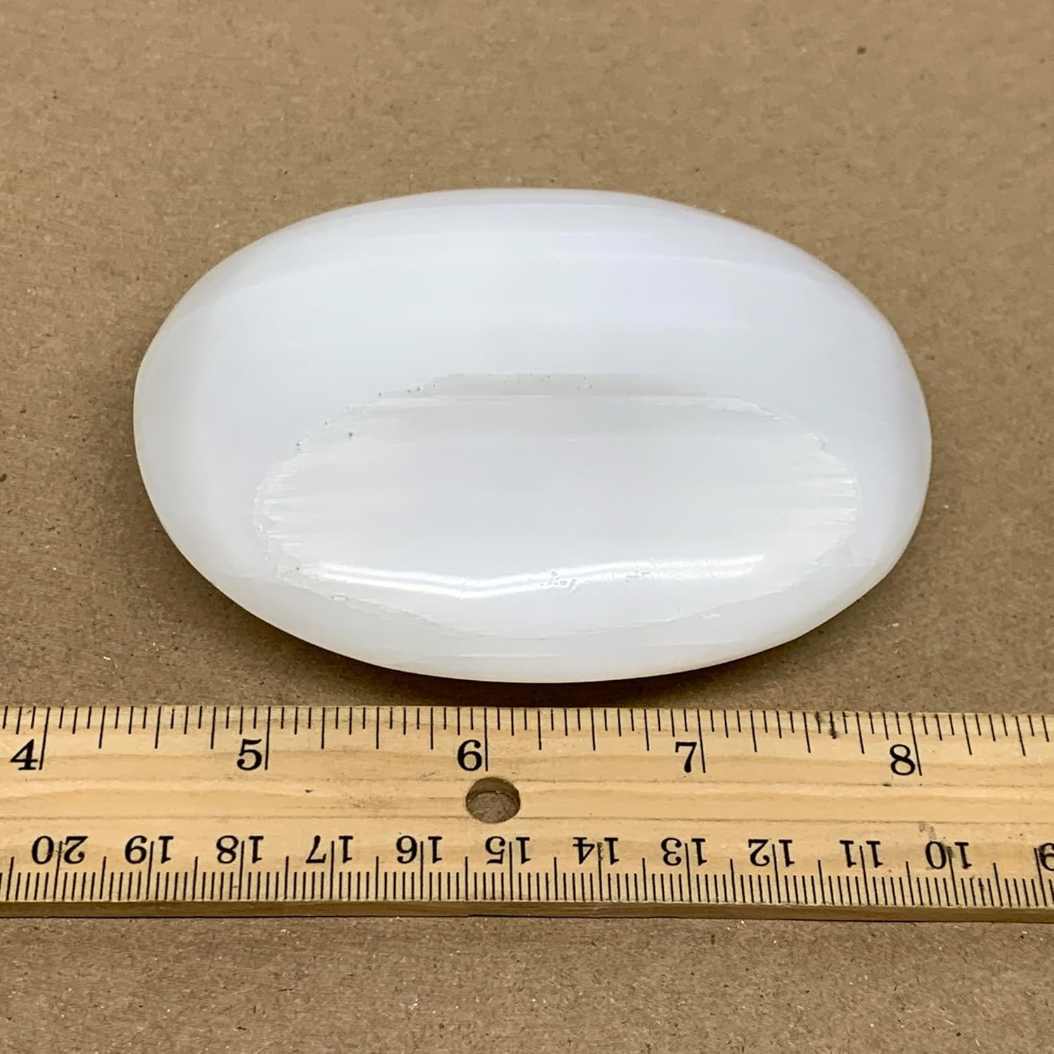 WatanGems Large Natural Selenite Palm-Stone Crystal Pillow Shape 06lbs