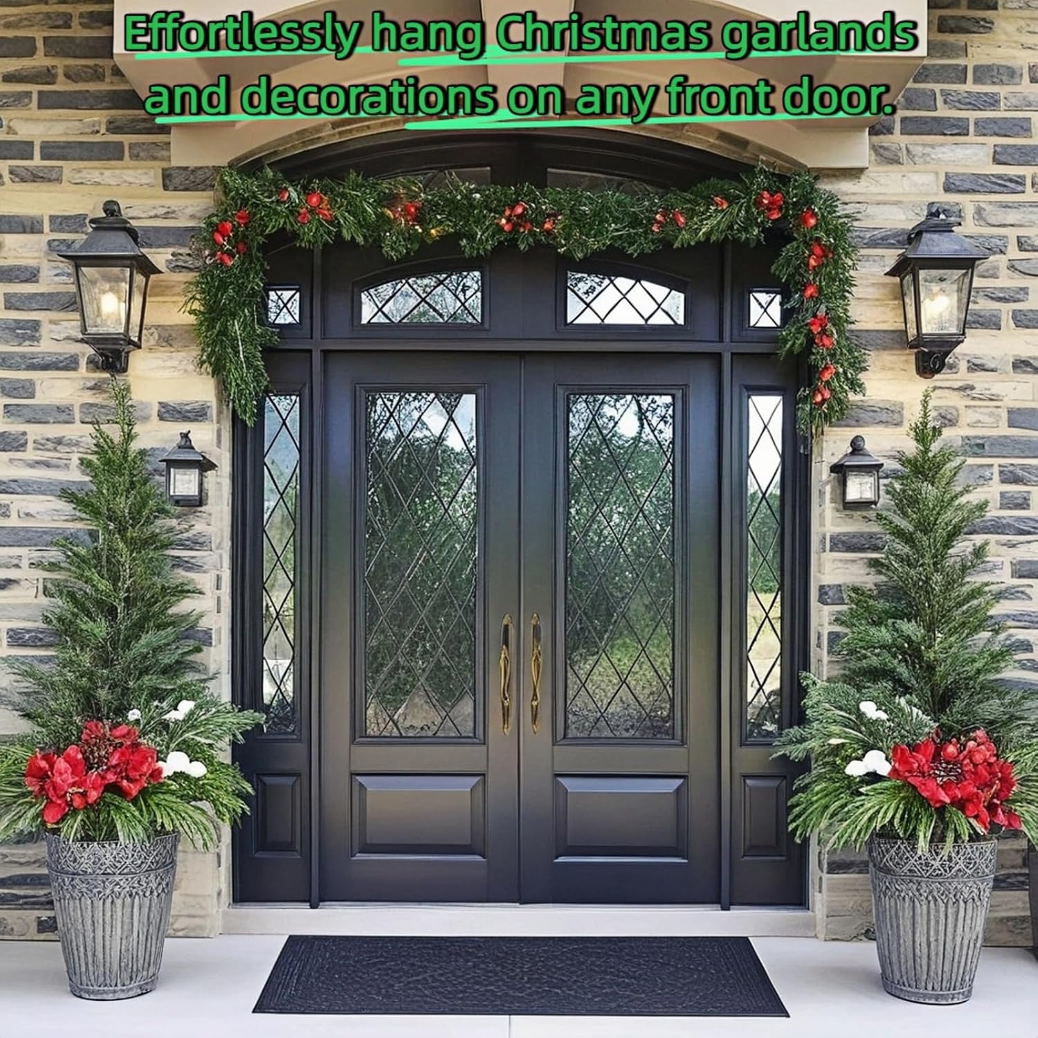 Adjustable Garland Hanger for Front Door - No Screws Needed