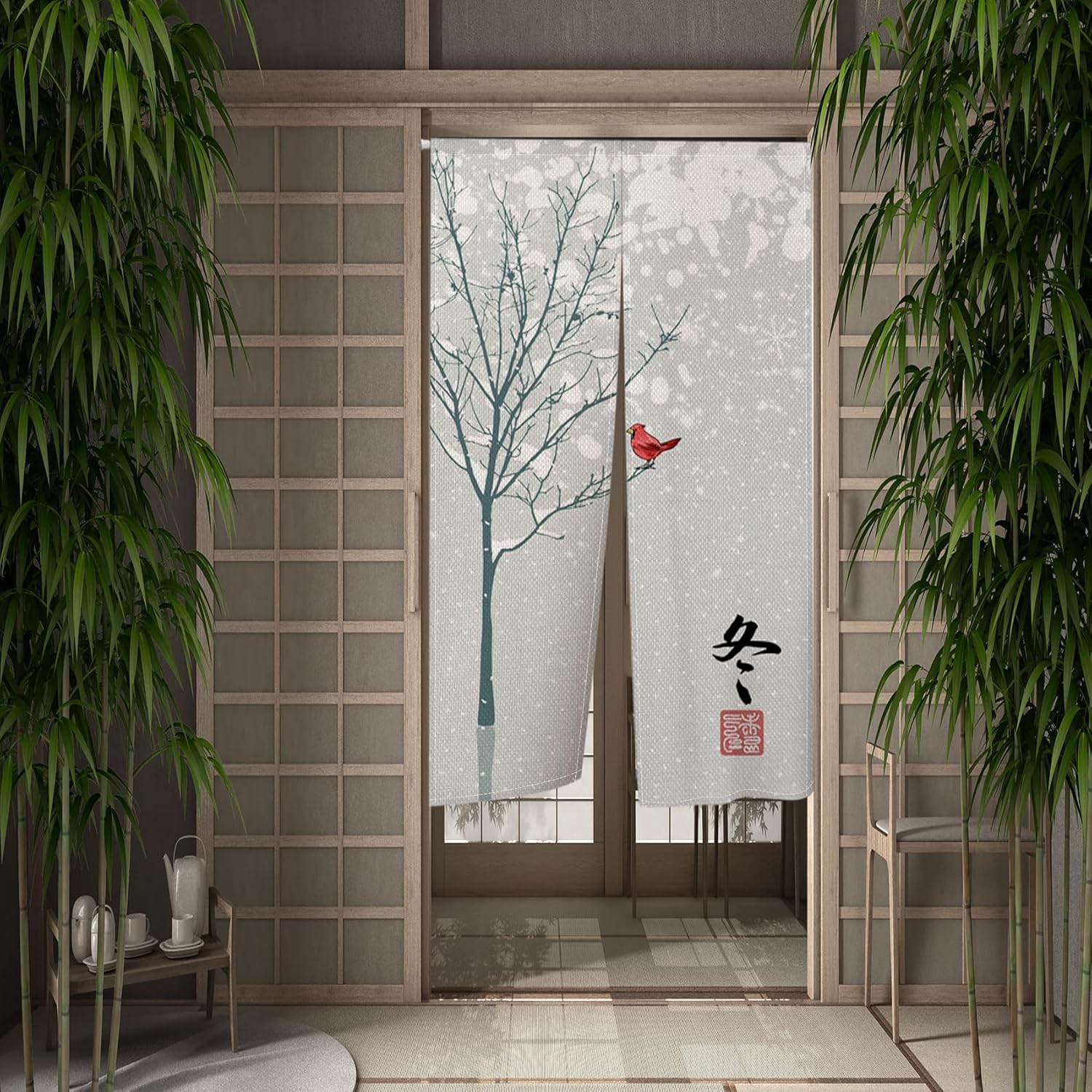 Leowefowa Japanese Noren Curtain 34x48 In