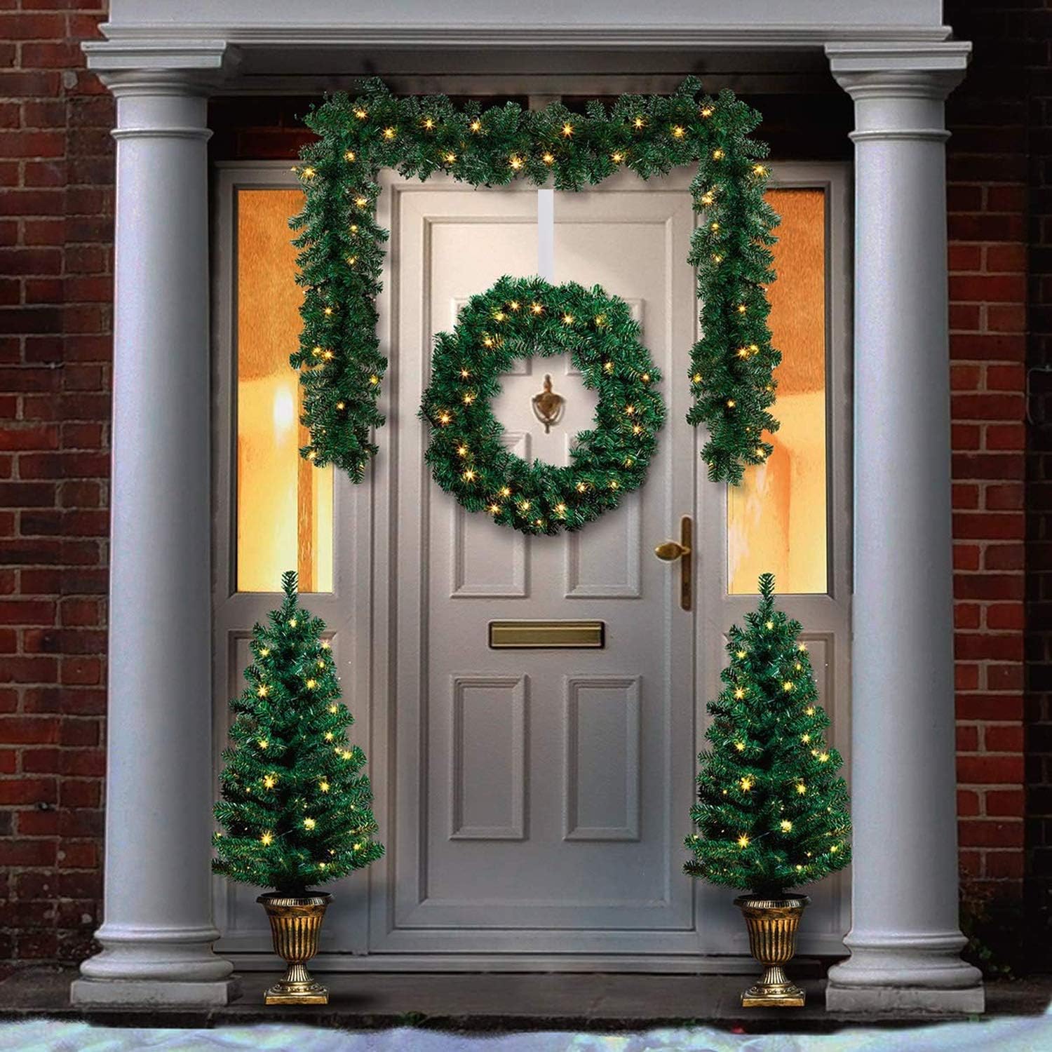 HiGift 2 Pack White Wreath Hanger Hook for Front Door