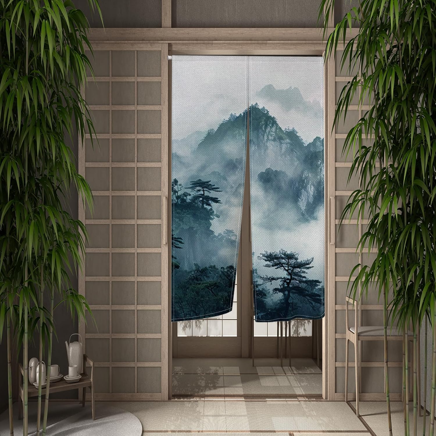 Leowefowa Japanese Noren Door Curtain Feng Shui Panel