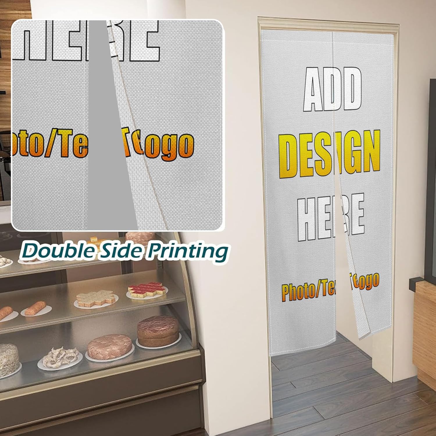 Customized Japanese Door Curtain Noren with Picture 335x472