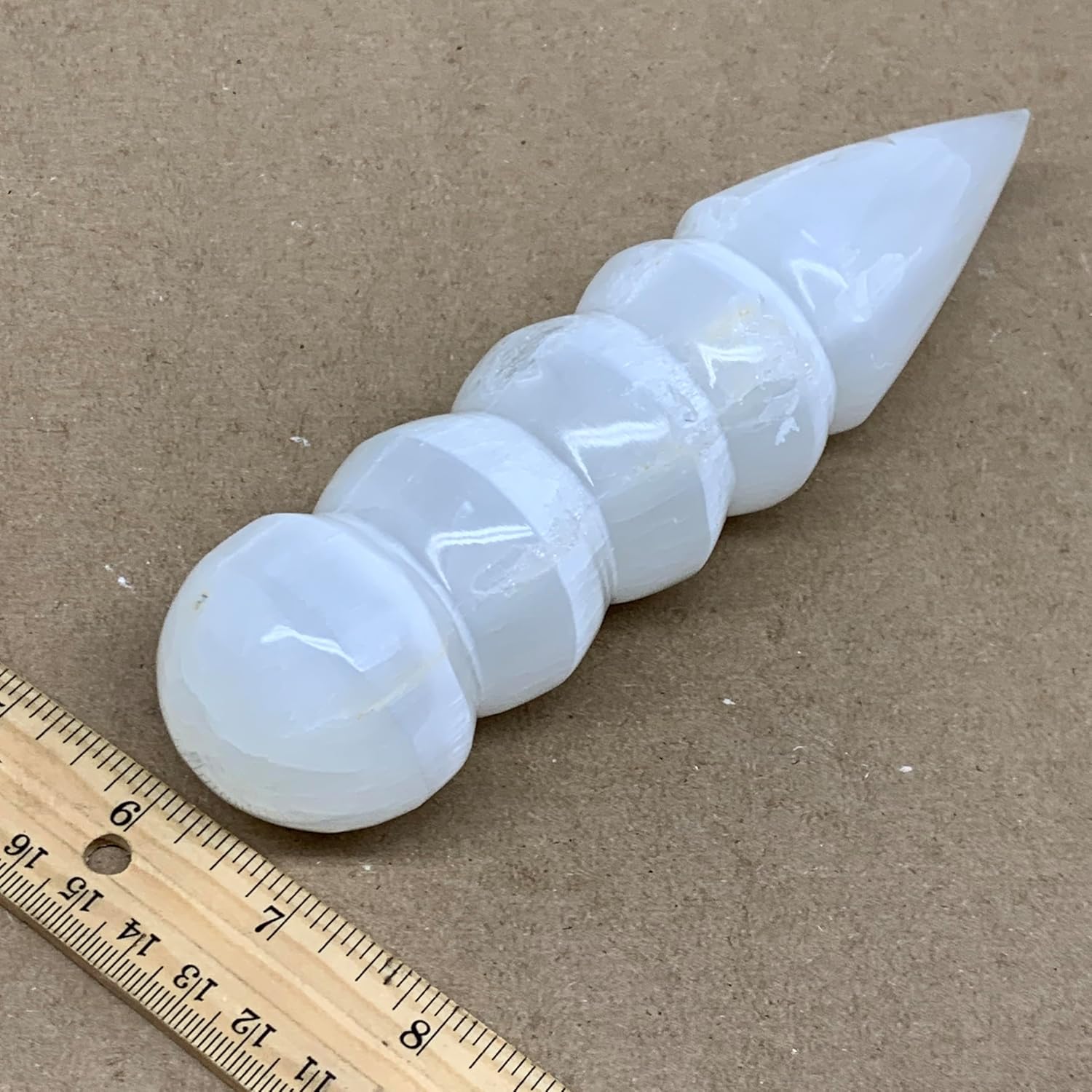 Large Selenite Crystal Spiral Wand Point 092 lbs
