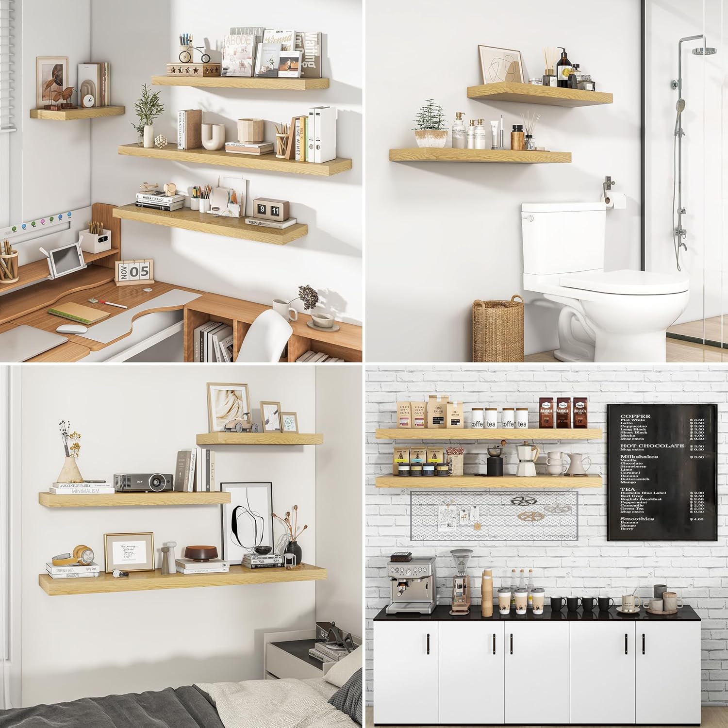 RICHFOCUS 36 Inch Floating Shelves Set of 2