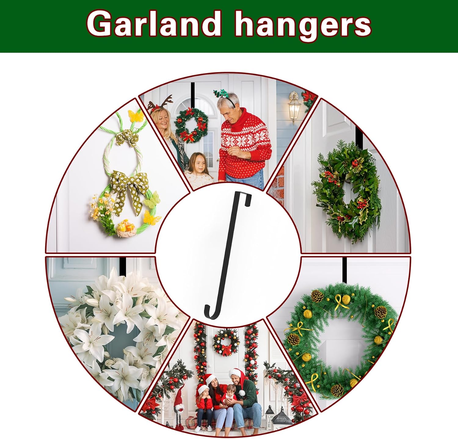 15 Inch Steel Wreath Hanger for Front Door 1