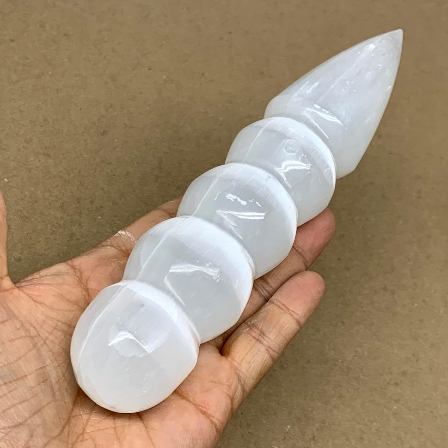080 Lbs Large Selenite Crystal Spiral Wand Point B36604