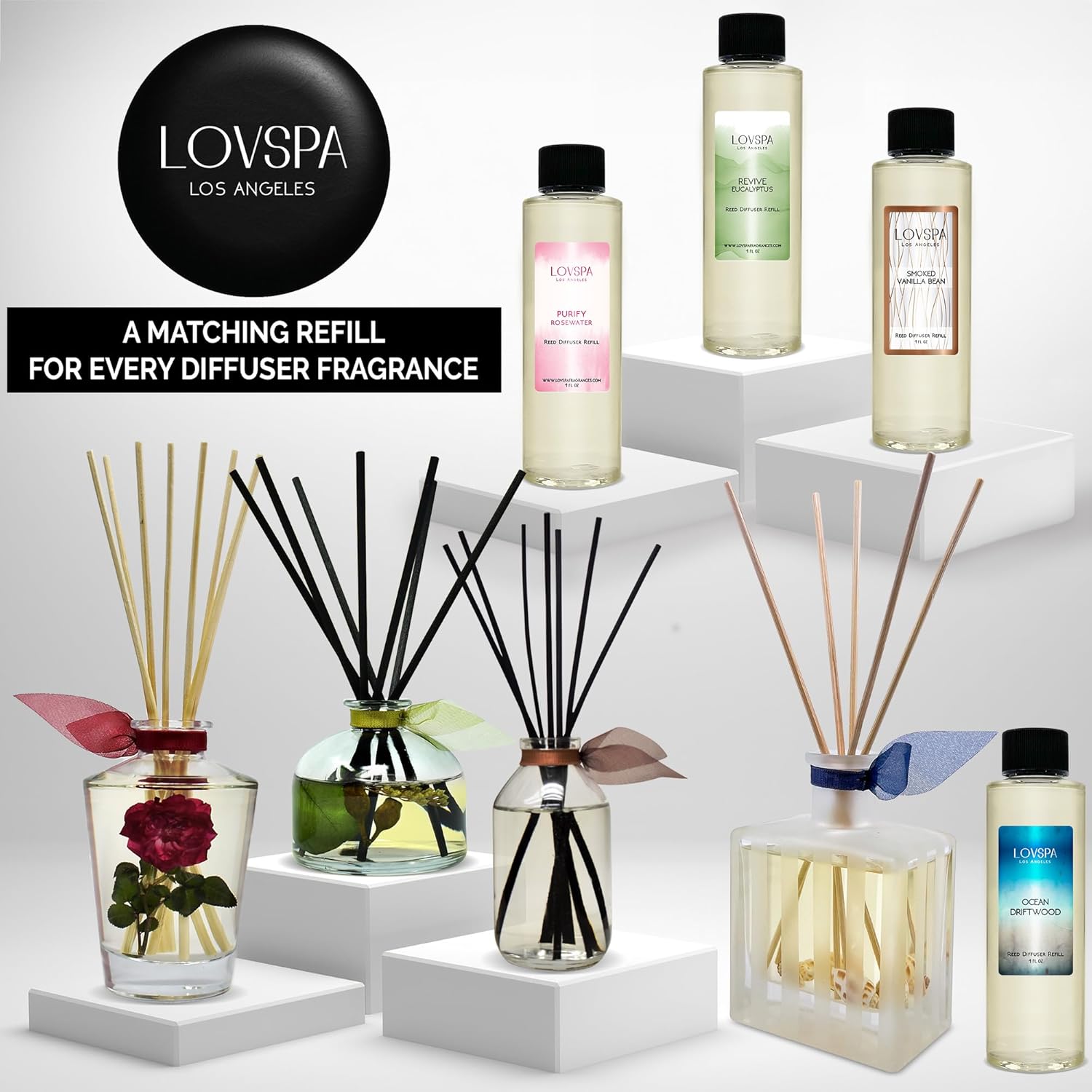 LOVSPA Mahogany Teakwood Reed Diffuser Refill 4 oz