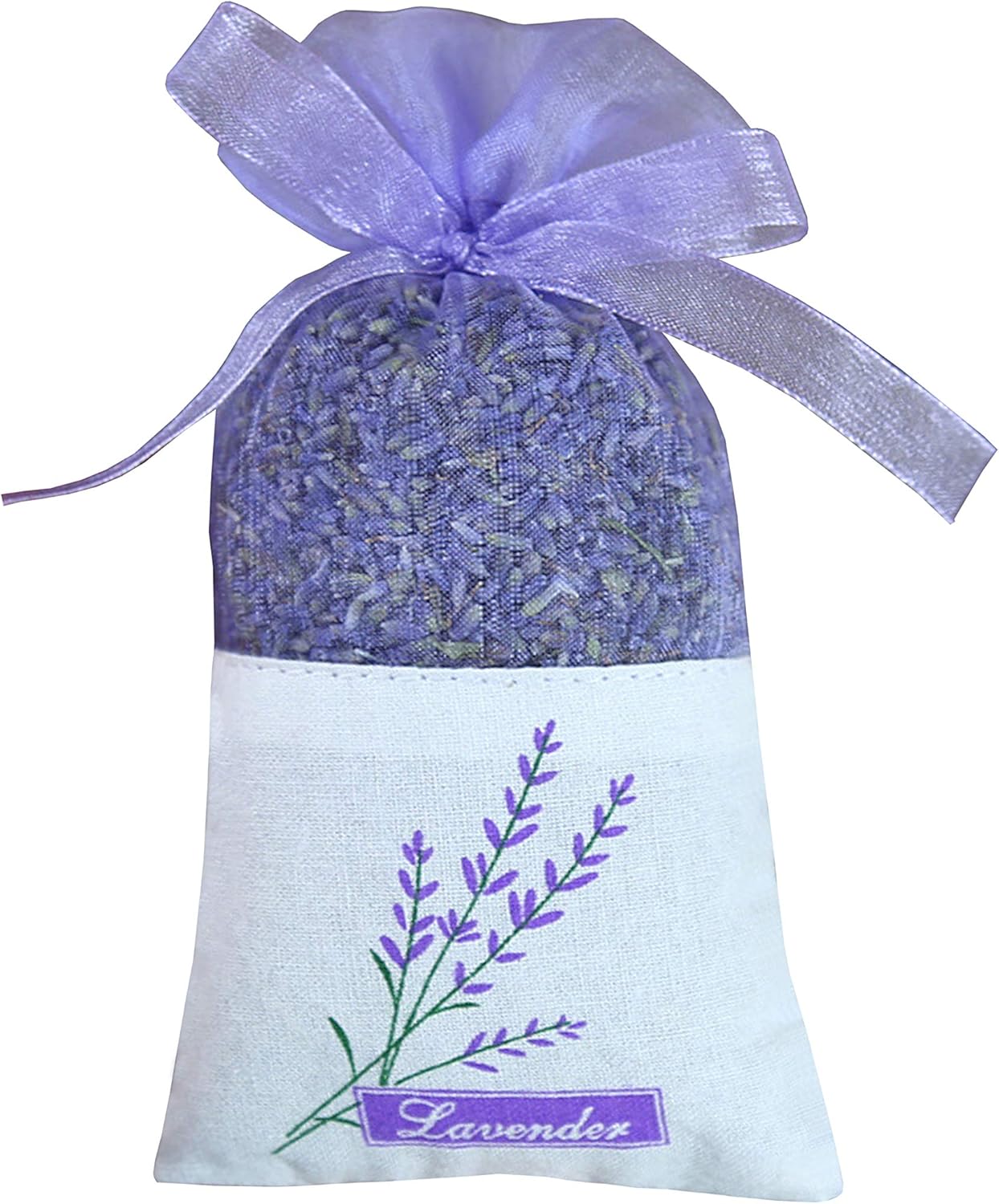 Sanrich 50PCS Lavender Sachet Bags Empty Purple Gauze Ribbons