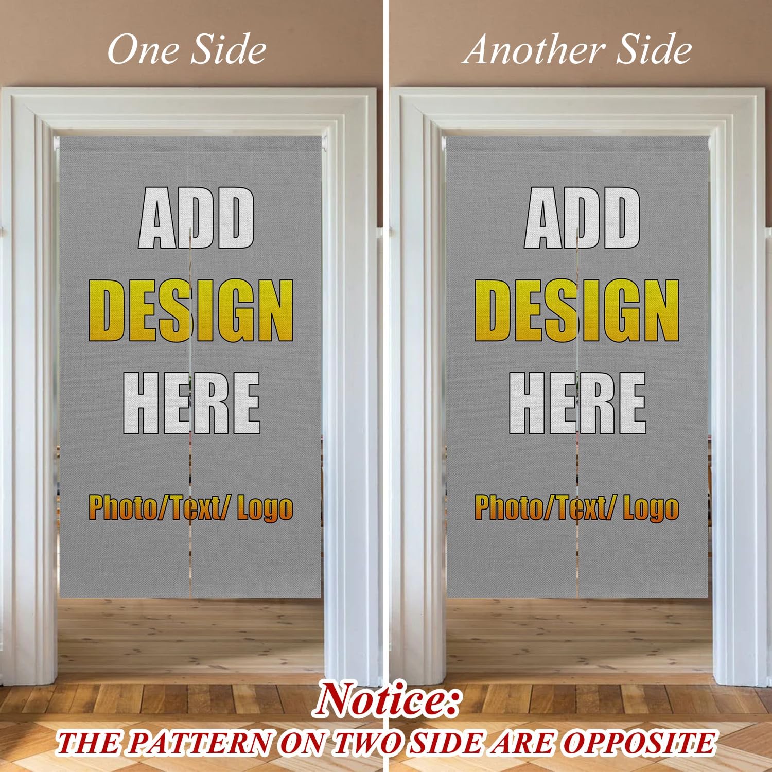 Customizable Double Sided Japanese Noren Curtain Panel