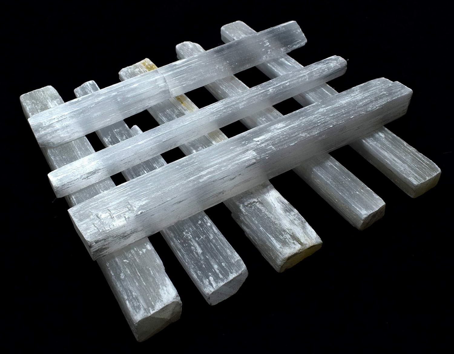 8 White Selenite Sticks Natural Sparkling Crystal Mineral Rough Points - 5PCS Morocco