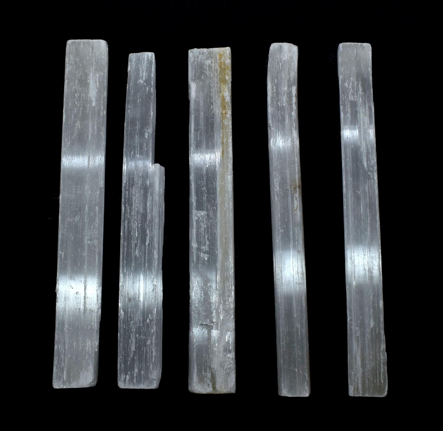 8 White Selenite Sticks Natural Sparkling Crystal Mineral Rough Points - 5PCS Morocco