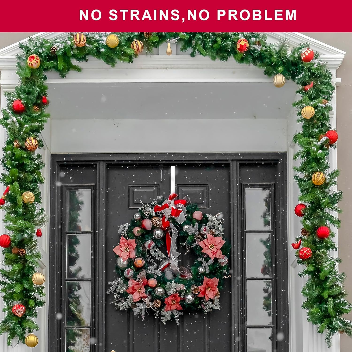 2 Pack Powder White Wreath Hangers for Front Door Windows
