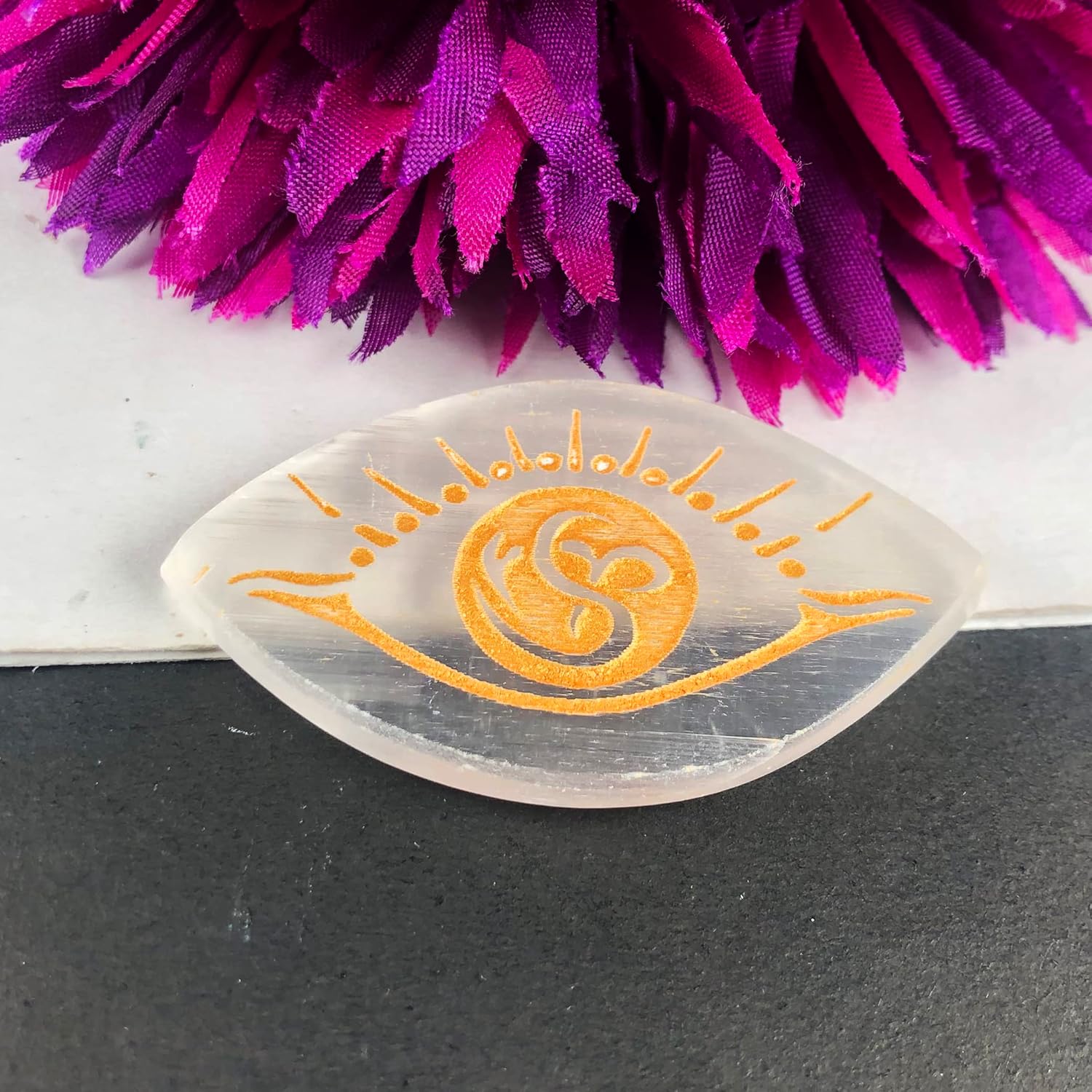Selenite Eye Healing Plate Clear White 33x60x5 mm