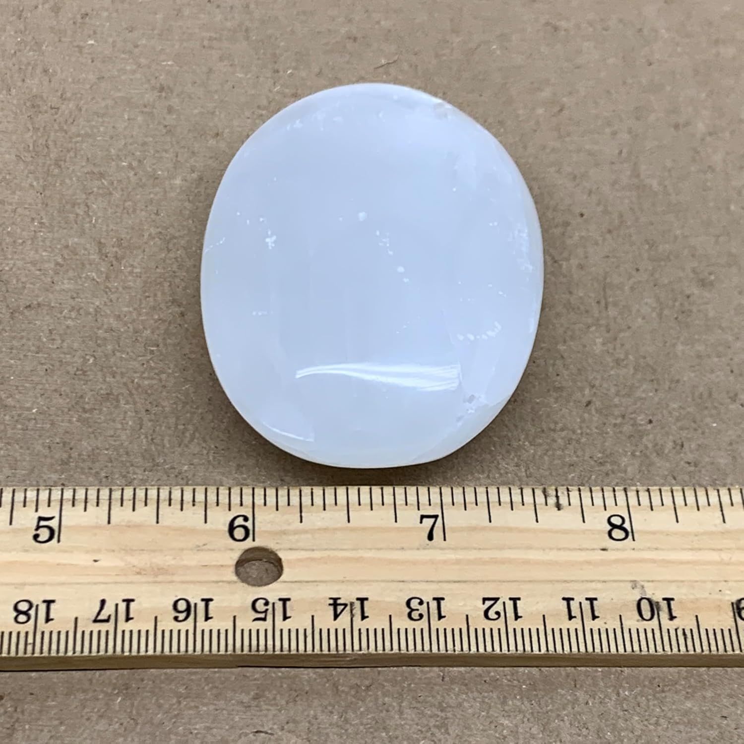 WatanGems 95g Selenite Palm-Stone Crystal Pillow Shape