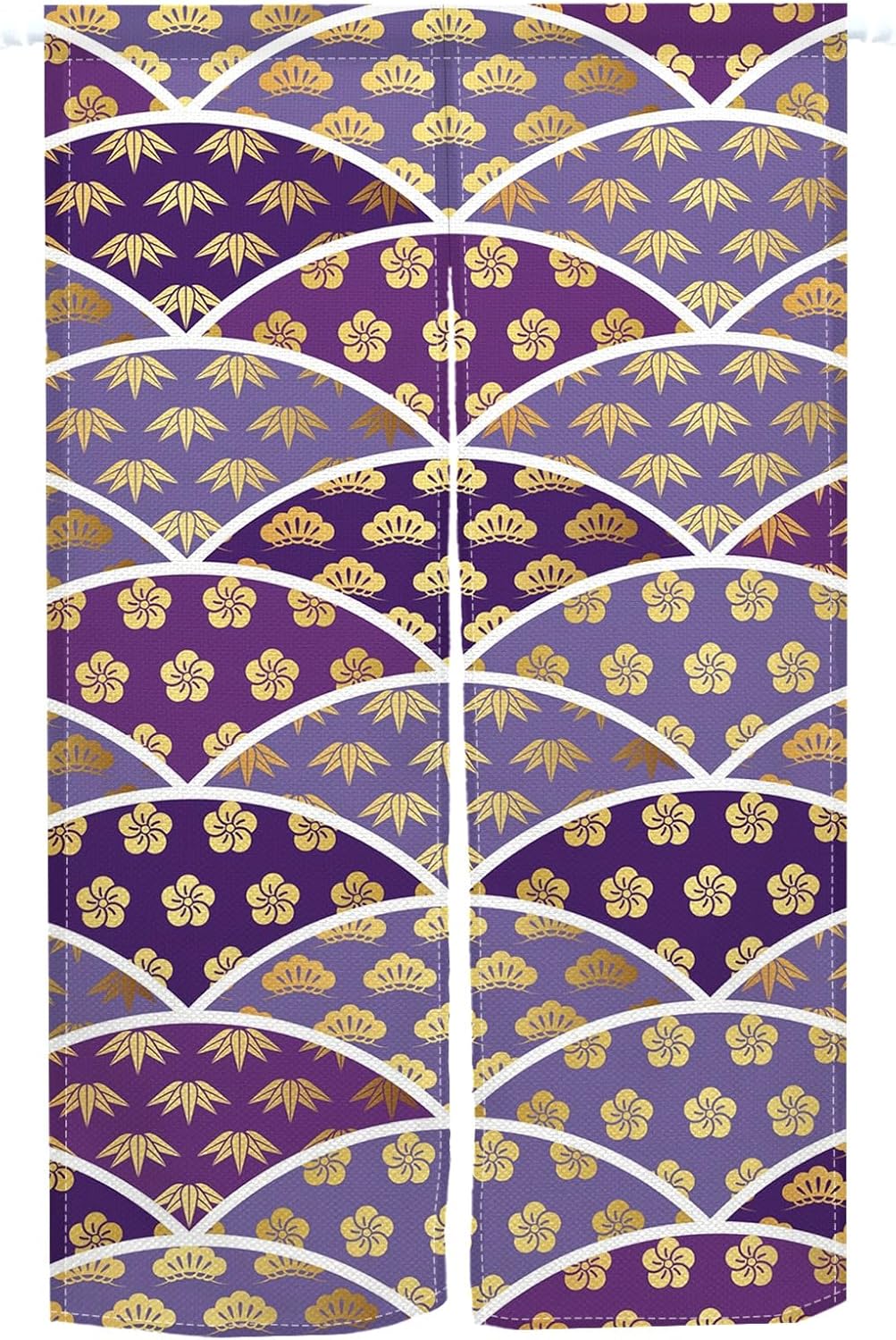 Japanese Noren Door Curtain 34x48 Inch Flower Leaves