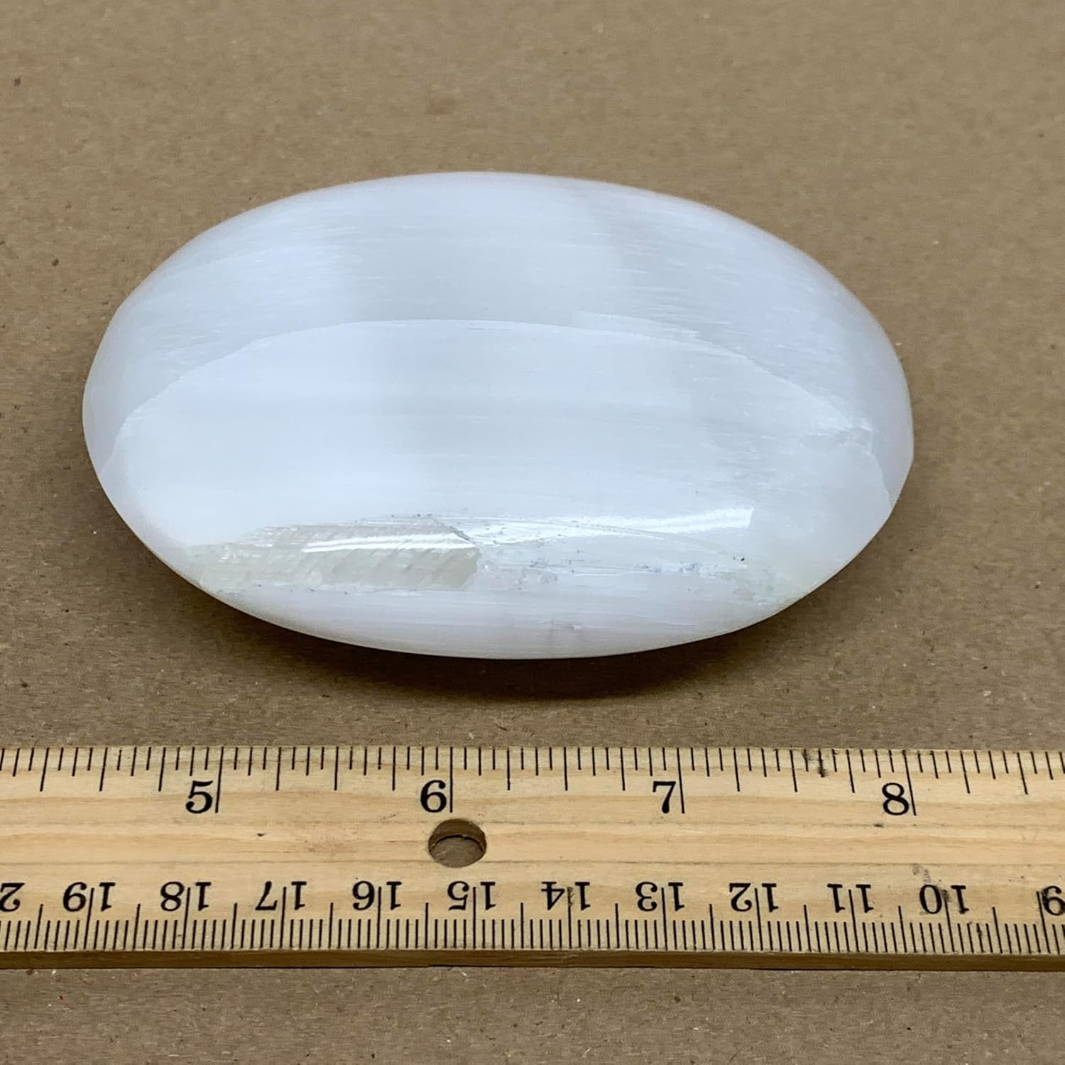 062 Lbs Selenite Palm Stone Crystal Handmade Pillow Shape