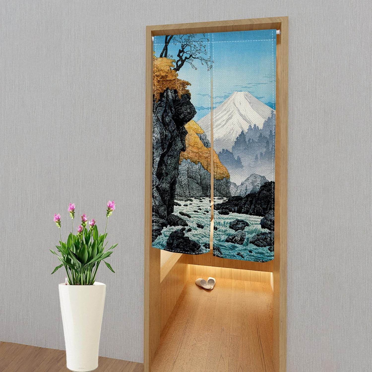Japanese Noren Door Curtain 34x60 Inches Natural Scenery Design