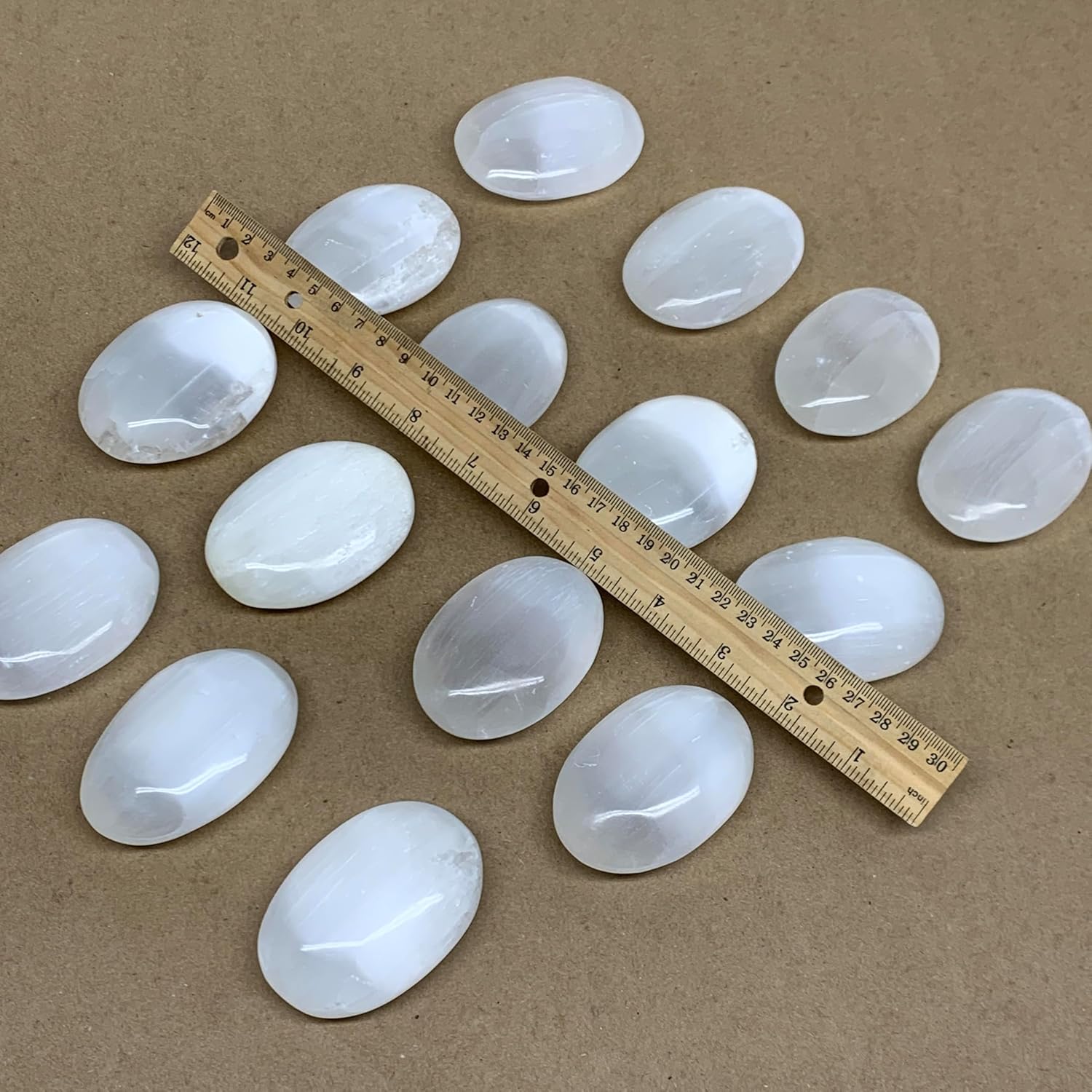 WatanGems 1pc Natural Selenite Palm-Stone Crystal Pillow Shape Collectible