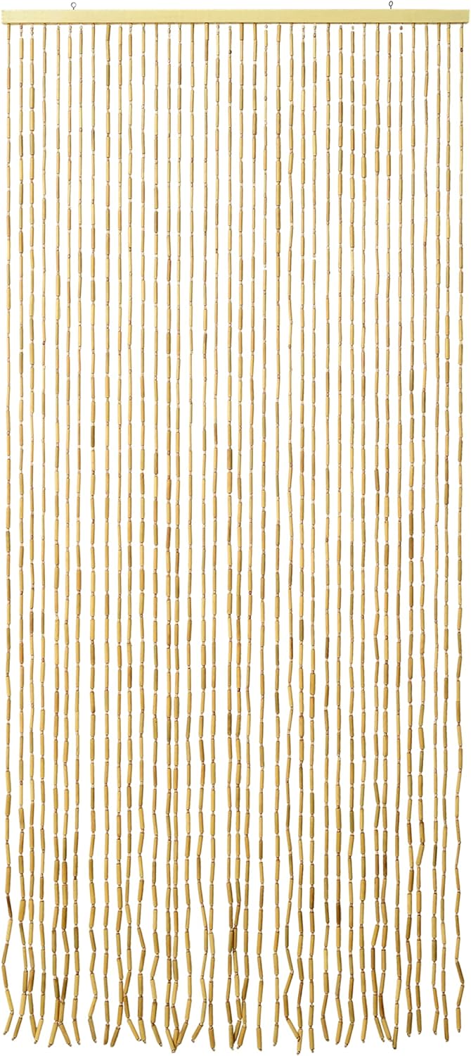 FlavorThings 36x79 inch Natural Wood Bamboo Beaded Curtain Room Divider