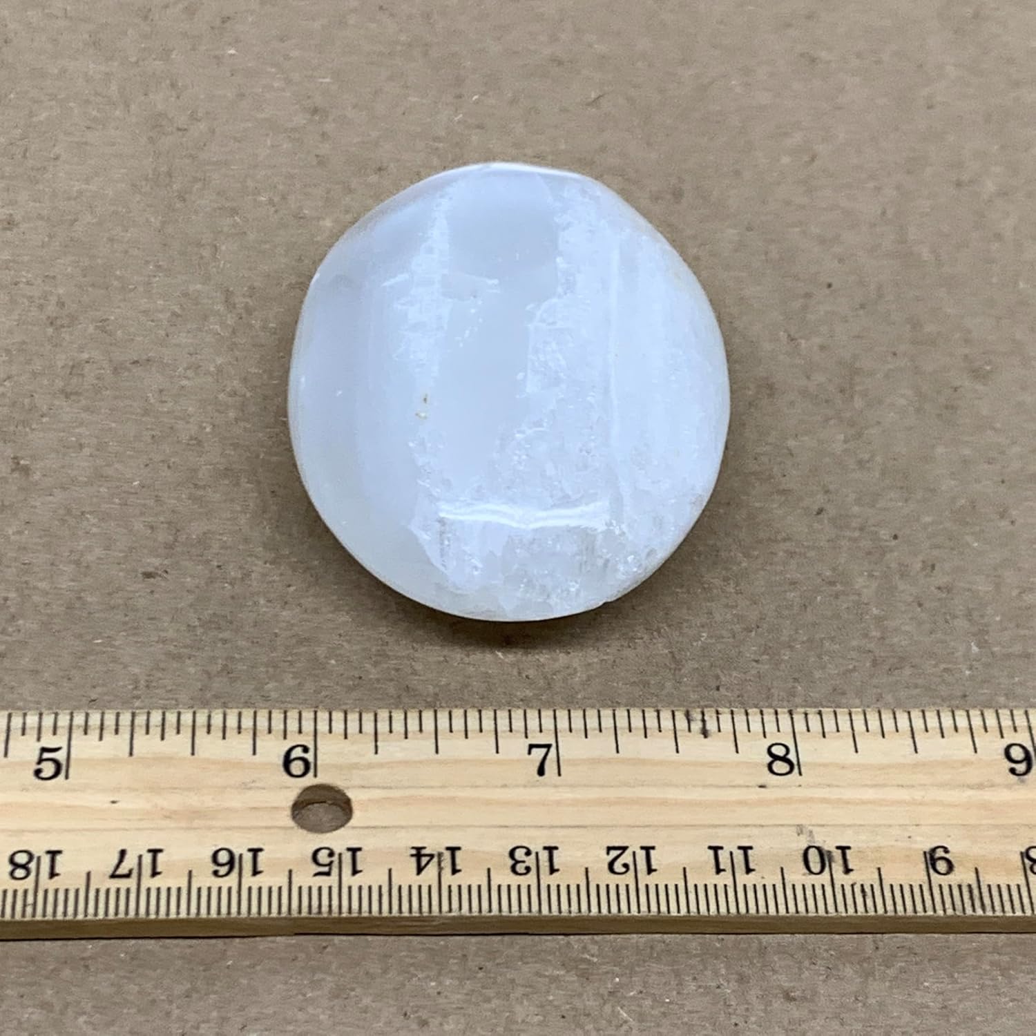 93g Natural Selenite Palm-Stone Crystal Pillow Shape