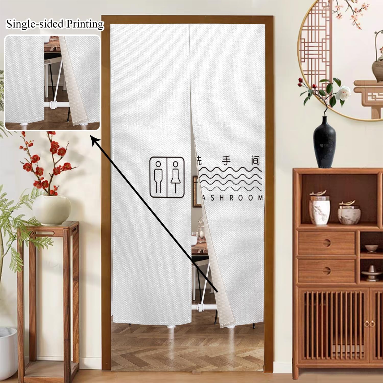 Japanese Noren Door Curtain for Privacy 34x60 Inches