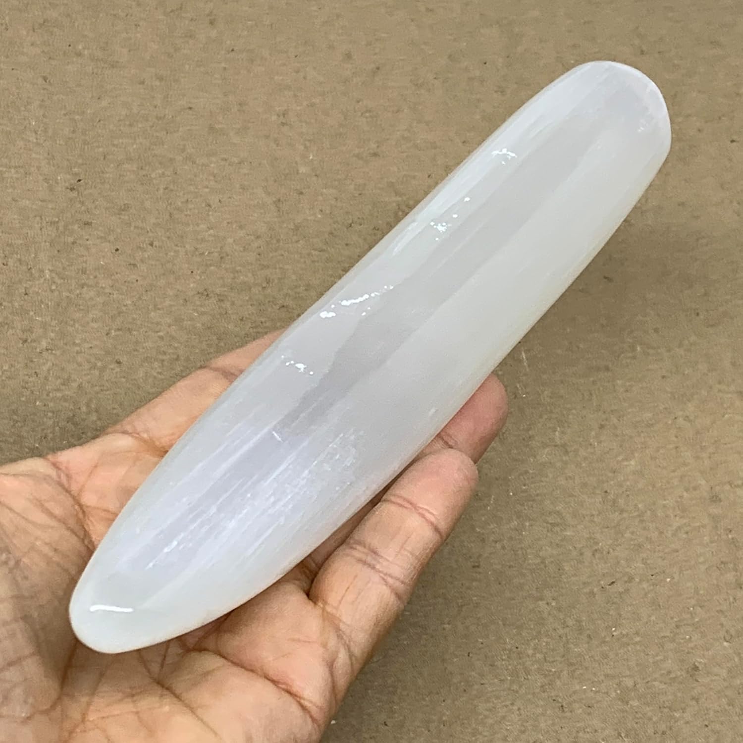 Natural Solid Selenite Crystal Wand Polished