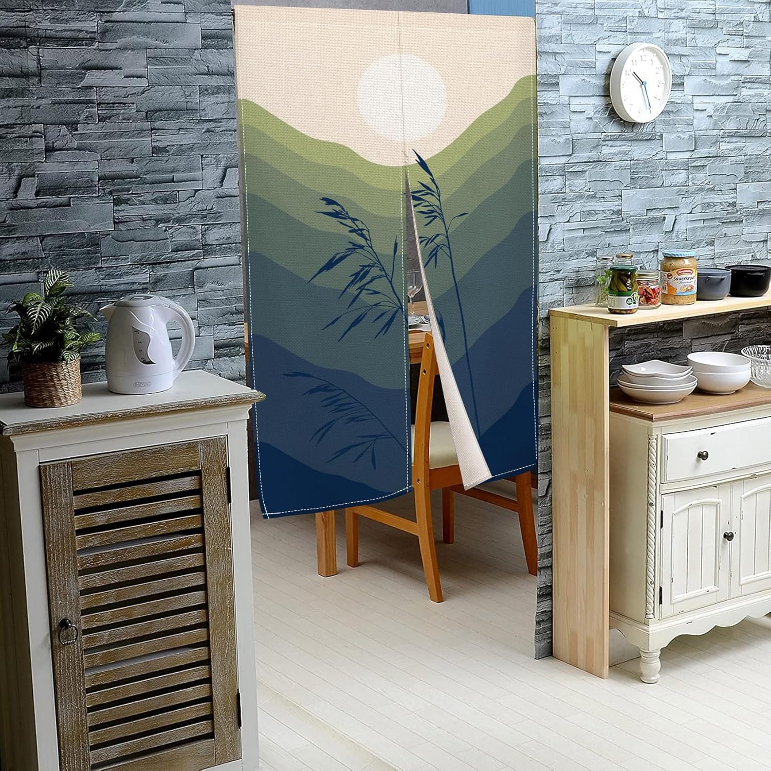 Leowefowa Japanese Noren Door Curtain Boho Style