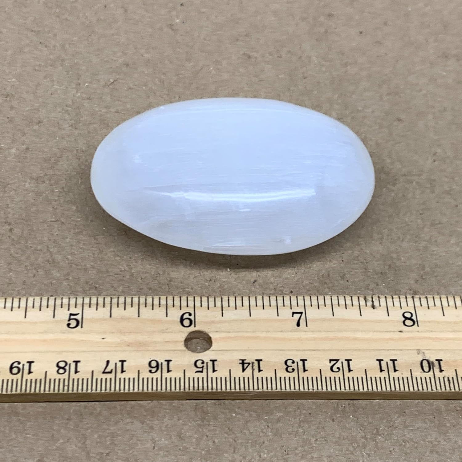 WatanGems 97g Selenite Palm-Stone Crystal Pillow Shape