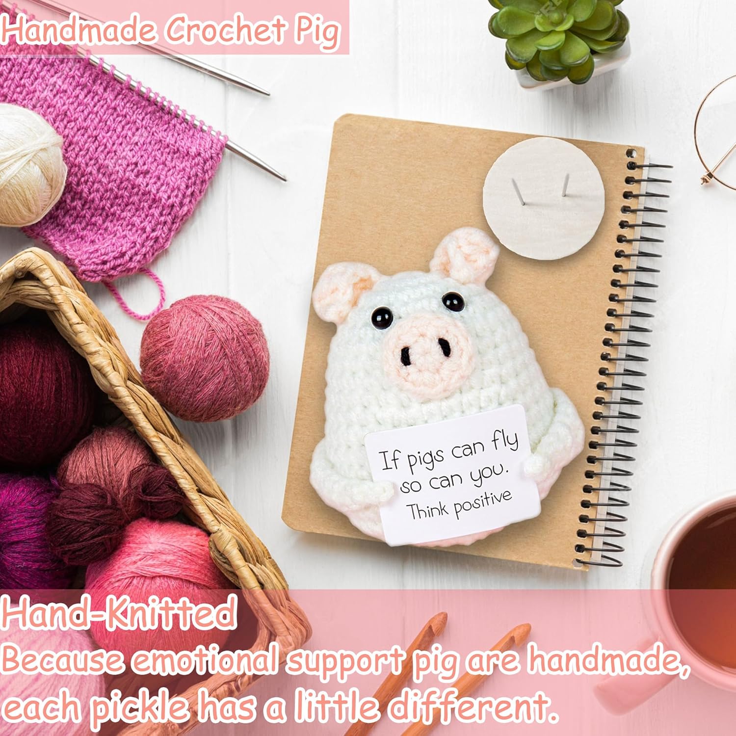 Handmade Crochet Mini Funny Emotional Support Pickle Ornament