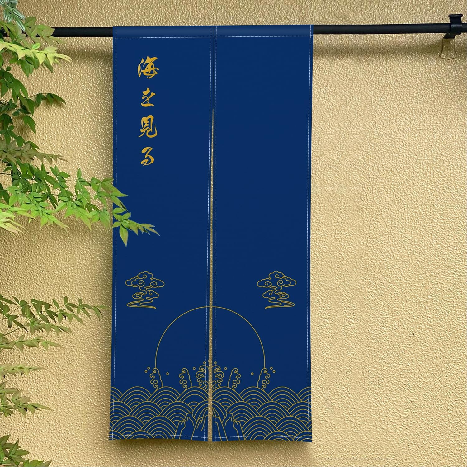 Japanese Noren Door Curtain with Lucky Clouds Pattern