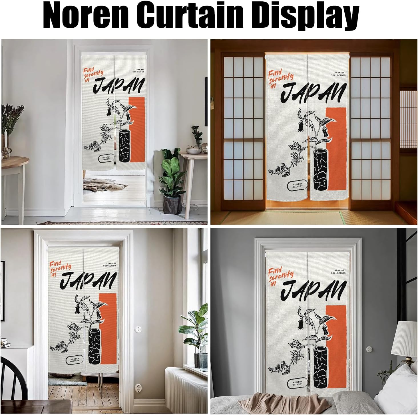 Japanese Noren Door Curtain Panel 34x60