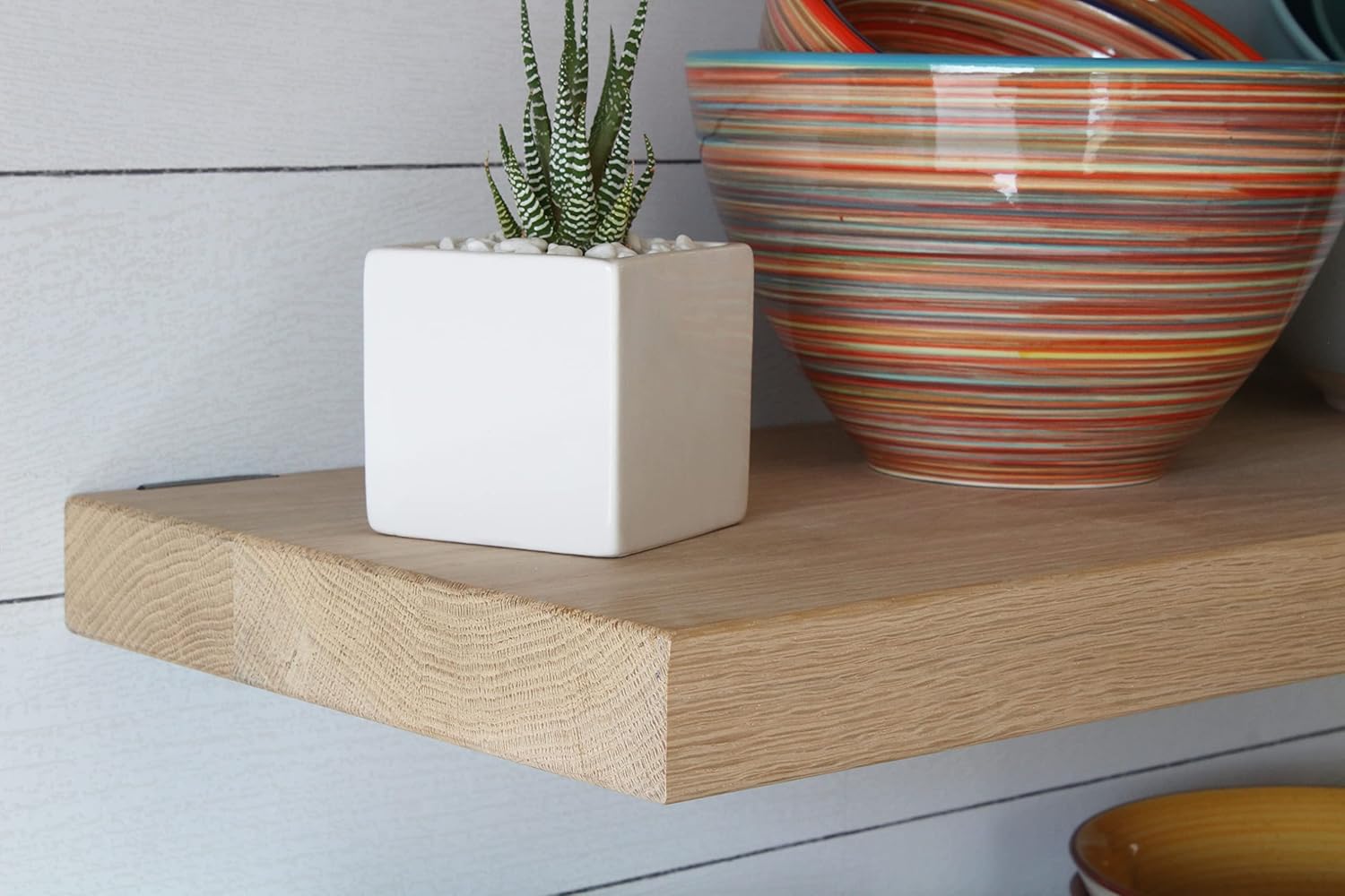 Urban Legacy Unfinished White Oak Floating Shelves Set of 2