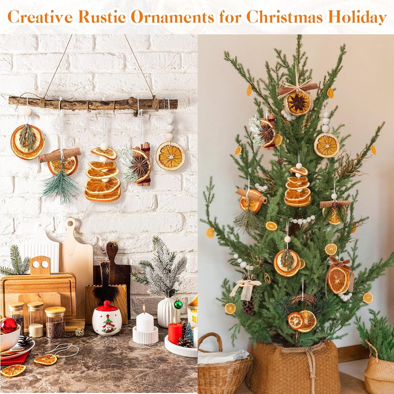 Amyhill 10 Pcs Dried Orange Slice Christmas Ornaments