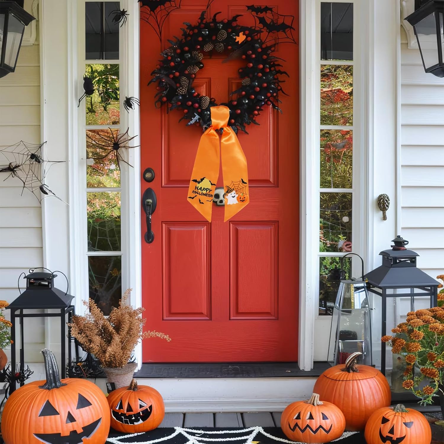 TONIFUL Halloween Wreath Sash for Front Door