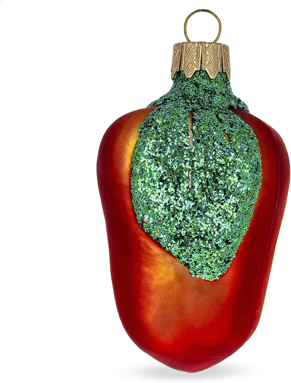 Glittered Red Pepper Christmas Ornament