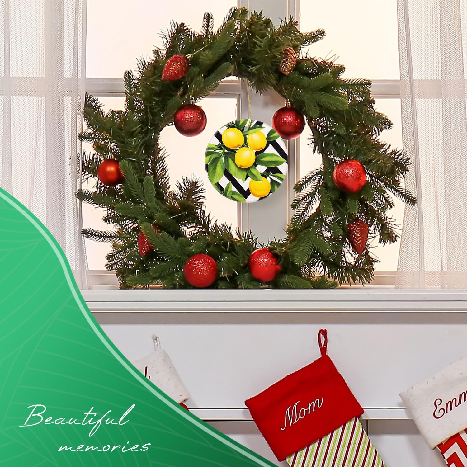 Lemon Yellow Limon Fruits Hanging Christmas Ornament