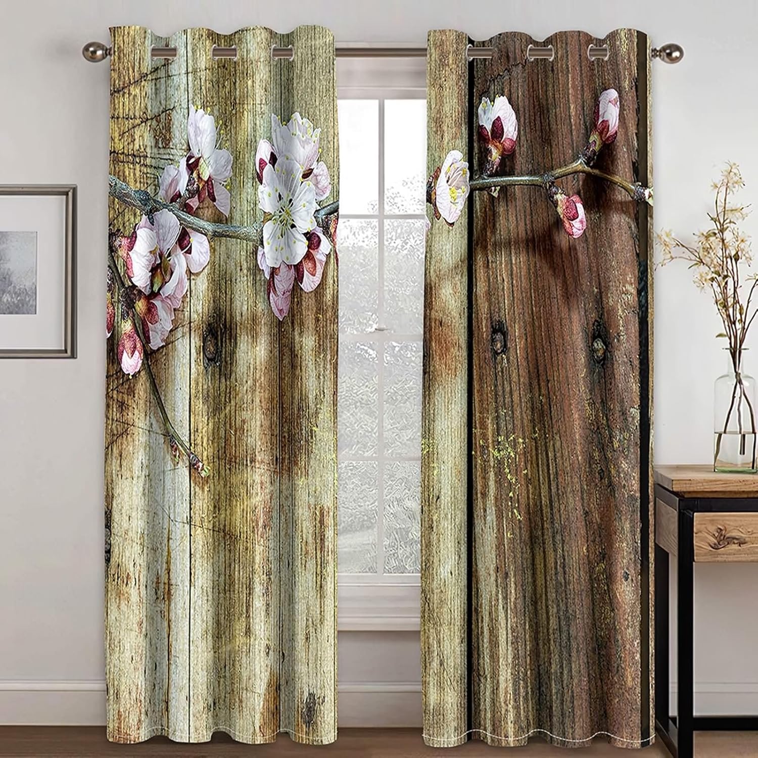 Grommet Blackout Curtains 2 Panel Set for Balcony and Living Room