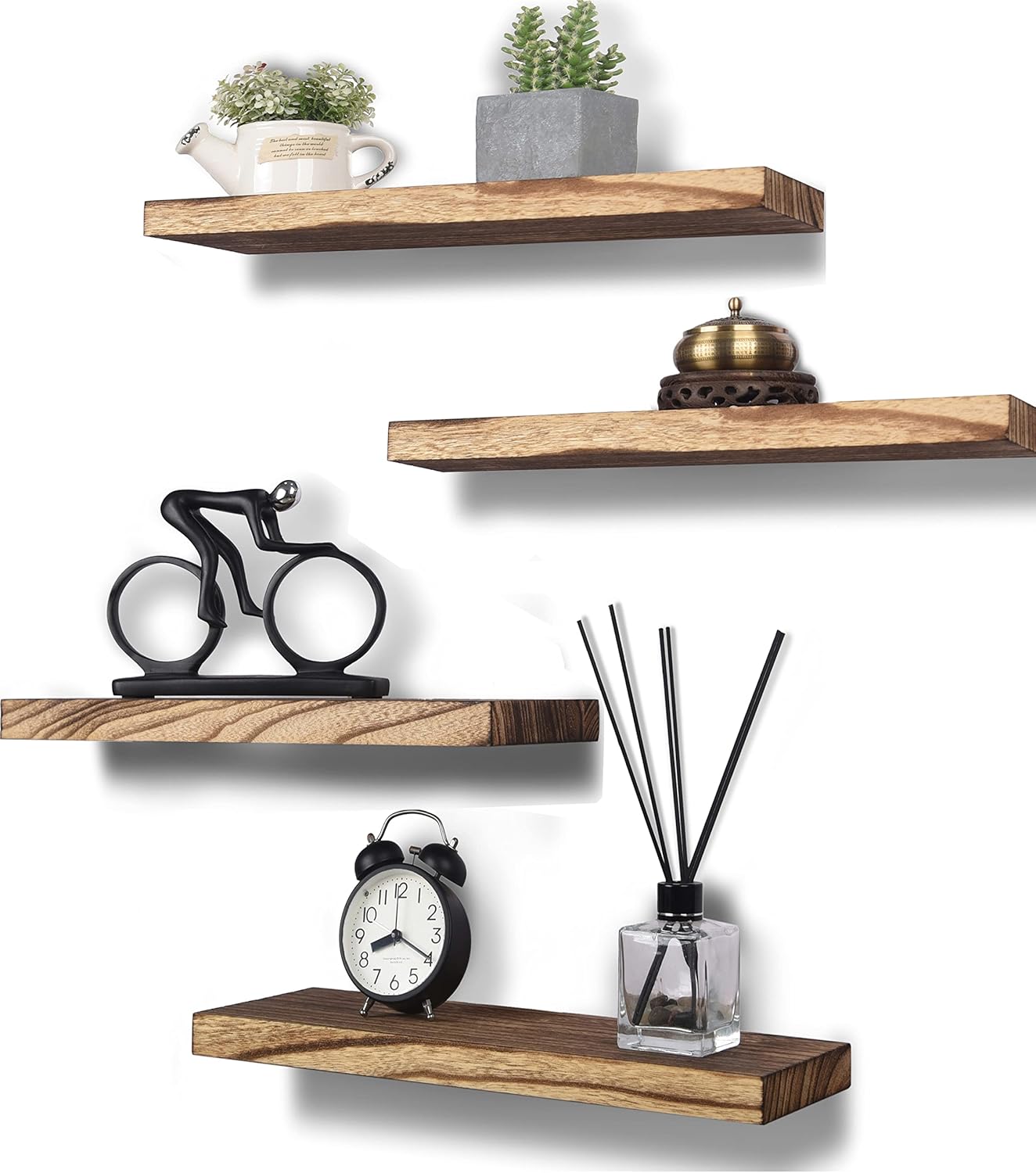 Wood Floating Shelves Set of 4 16 Inch