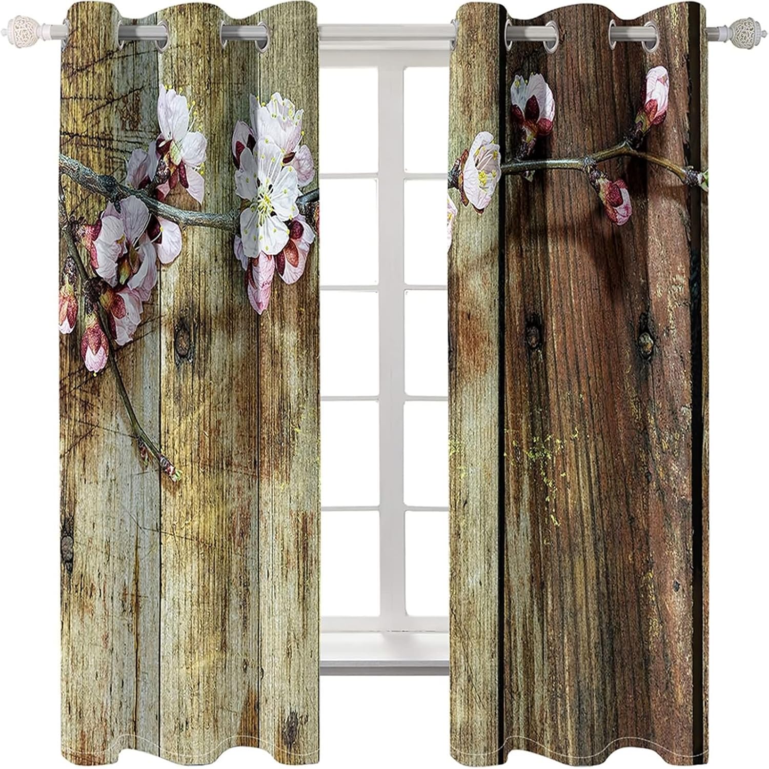 Grommet Blackout Curtains 2 Panel Set for Balcony and Living Room
