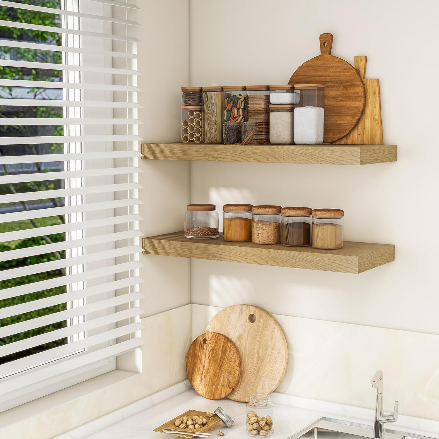 RICHFOCUS 36 Inch Floating Shelves Set of 2