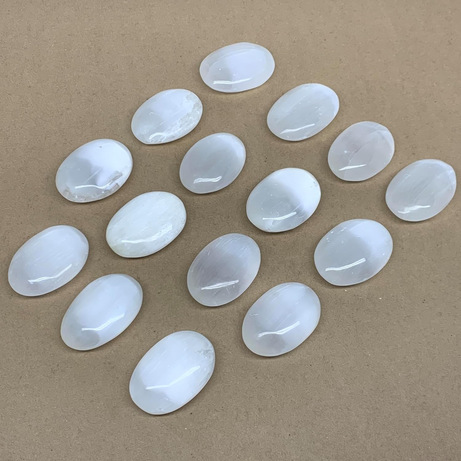 WatanGems 1pc Natural Selenite Palm-Stone Crystal Pillow Shape Collectible