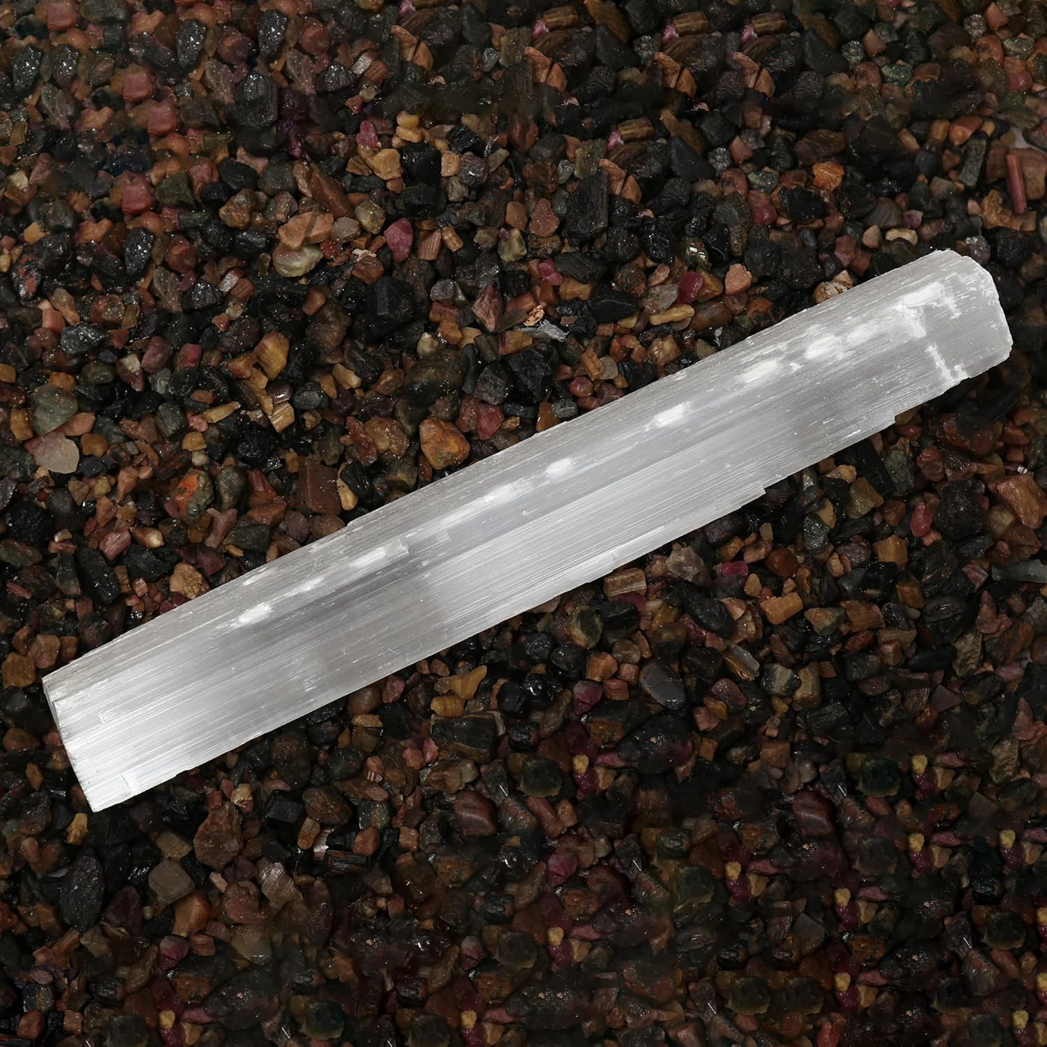 REAL GEMS Natural Selenite Rod 344 Grams Healing Crystal