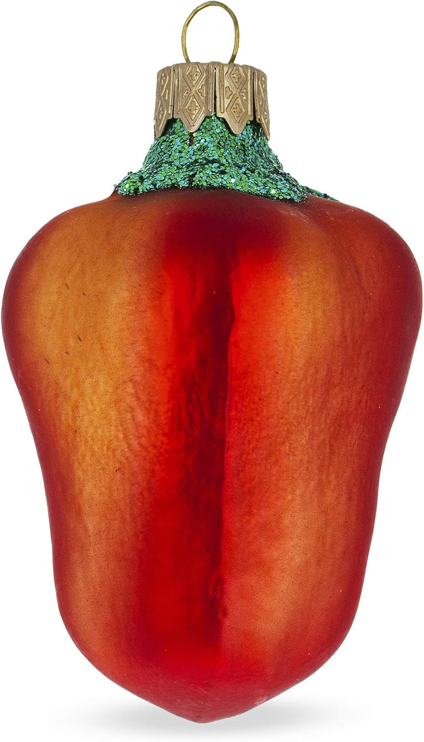 Glittered Red Pepper Christmas Ornament