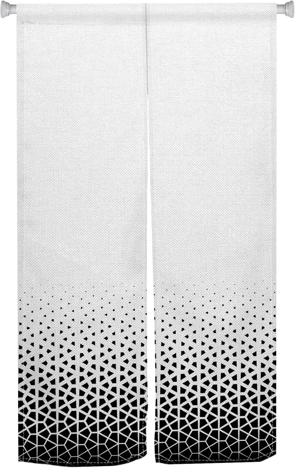 Japanese Noren Door Curtain with Abstract Geometric Patterns