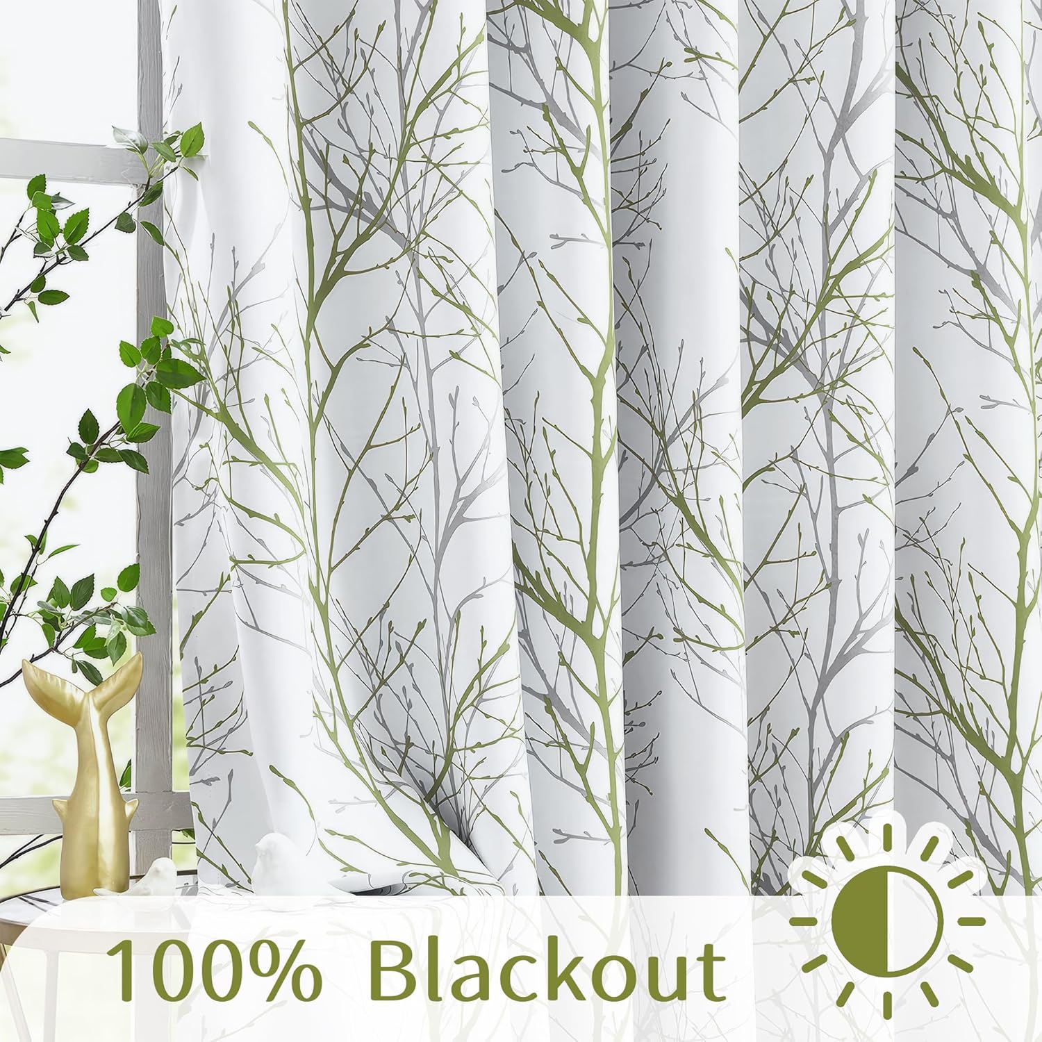 FMFUNCTEX Blackout Sliding Door Curtains 100 Inch Wide
