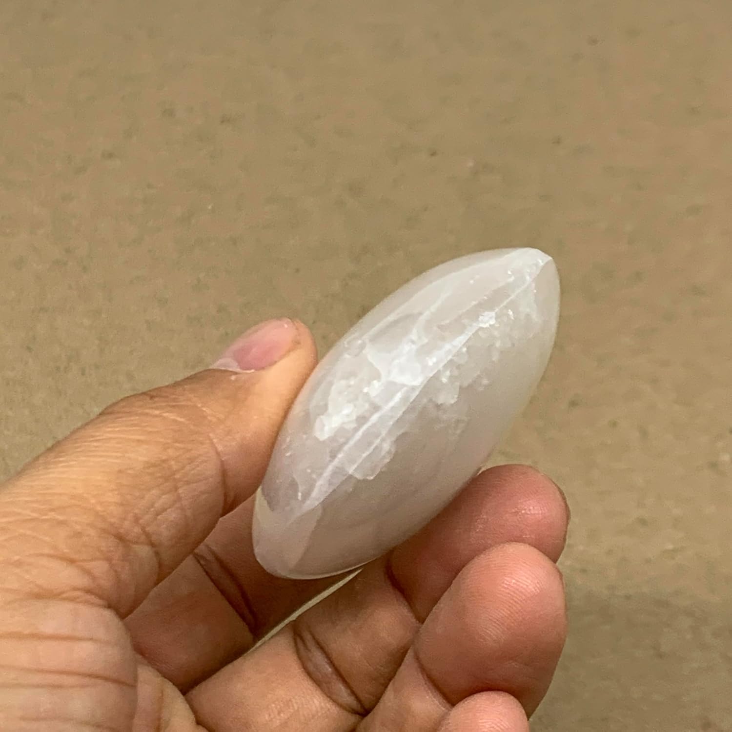 WatanGems 95g Selenite Palm-Stone Crystal Pillow Shape