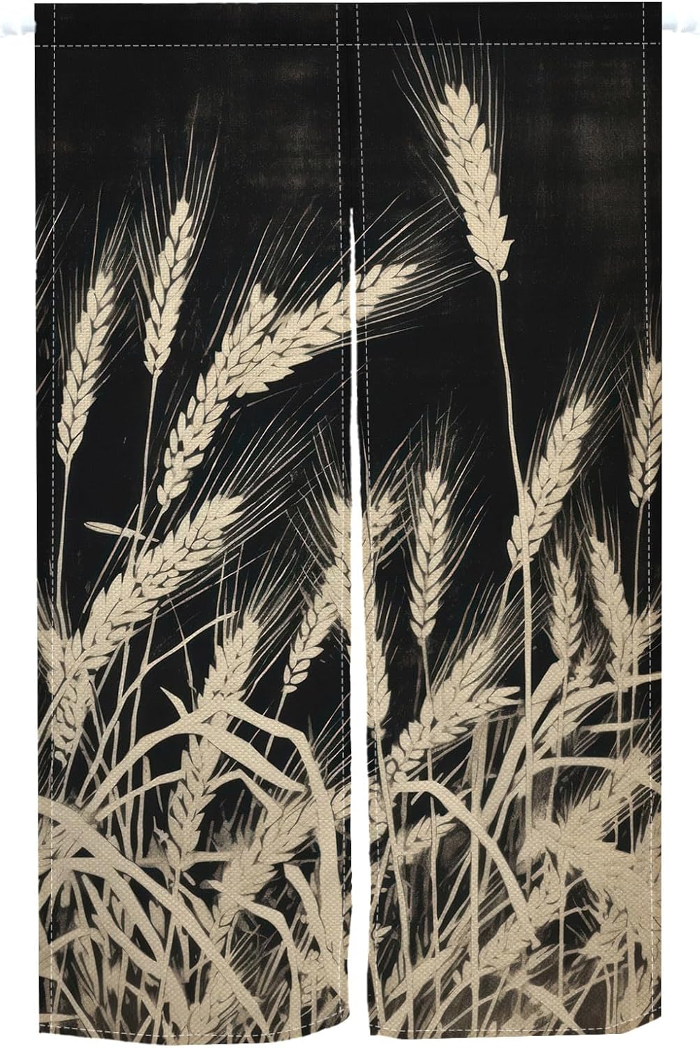 Japanese Style Doorway Curtain Privacy Divider Noren Panel 34x60 Wheat